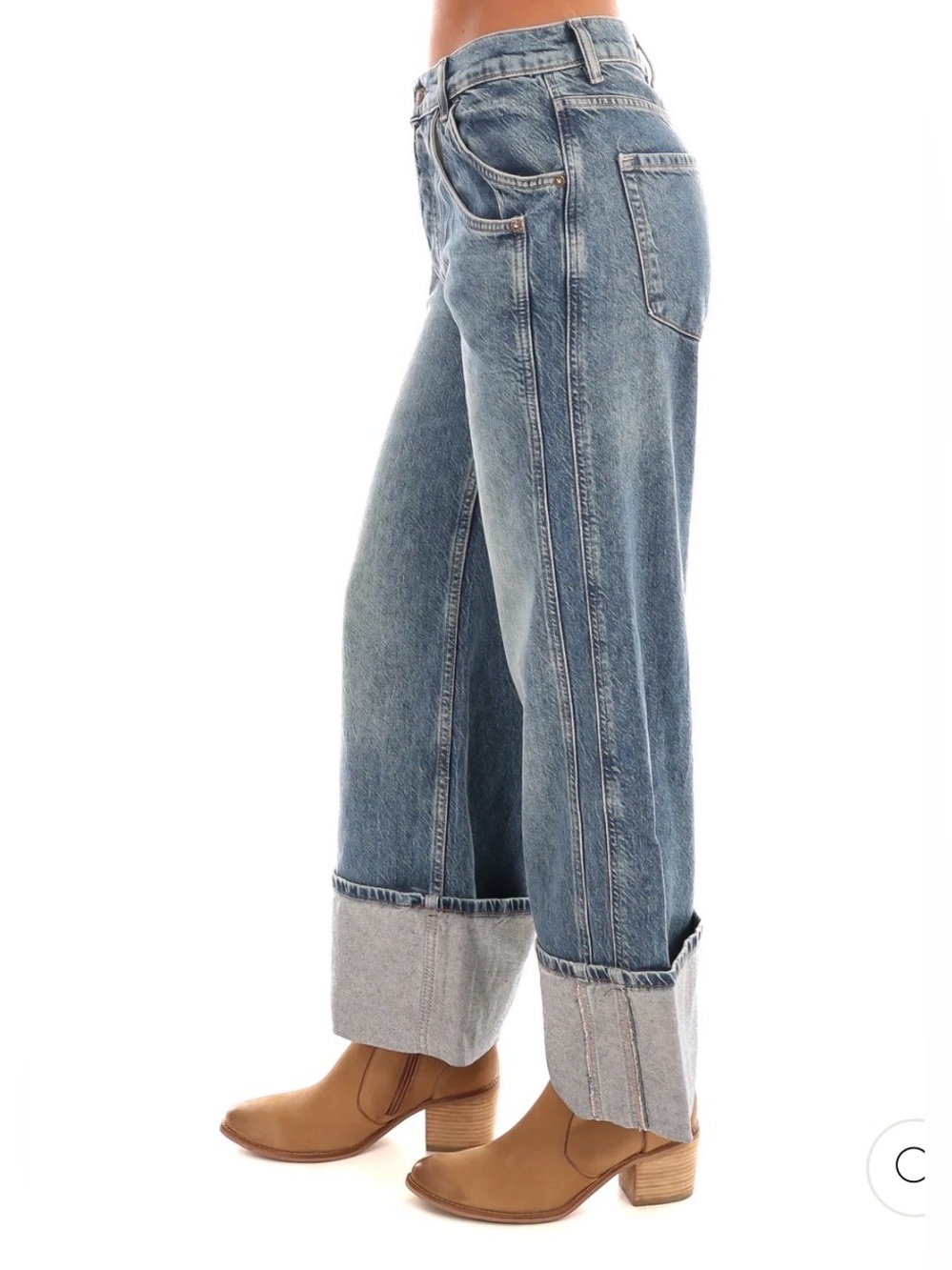 Free People We The Free Final Countdown Cuffed Mid-Rise Jeans Size 28 $128 - Picture 3 of 7
